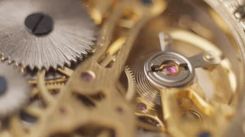 CU antique clock movement 1 Stock Footage 33651964