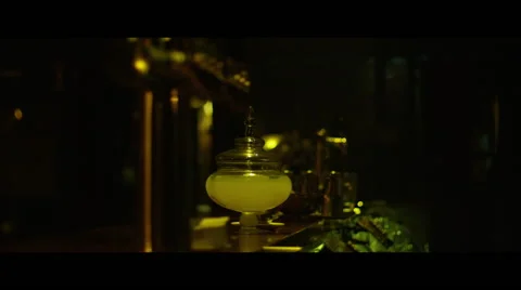 CU of bar object, yellow grim lit Vidéo 56980330