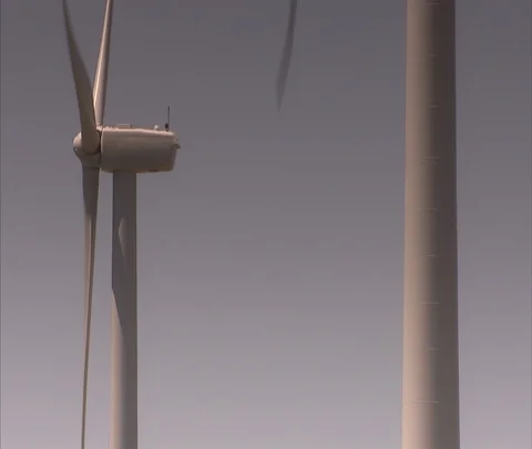 CU blades of wind turbines turning Stock Footage 86690764