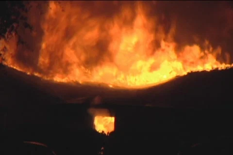 CU of Blazing Building 動画素材 857514