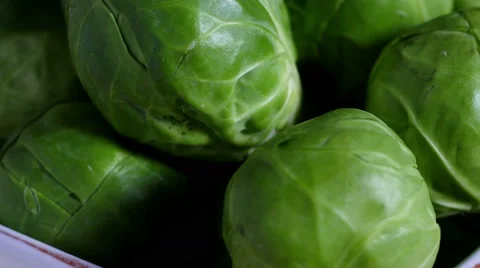 CU brussel sprouts rotating Stock Footage 55732674