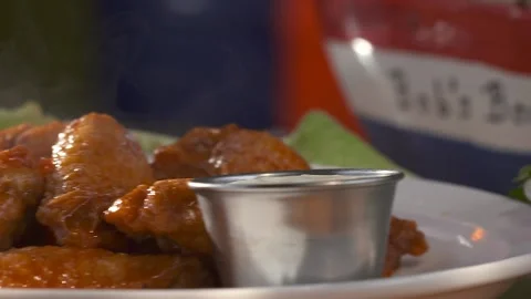 CU of chicken wings Stock Footage 147683050