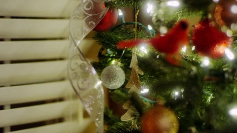 CU Christmas Tree pan Stock Footage 88598192