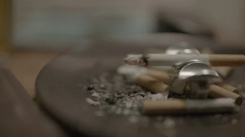 CU Cigarette Smoking in an Ashtray HD Video Video stock 90618562