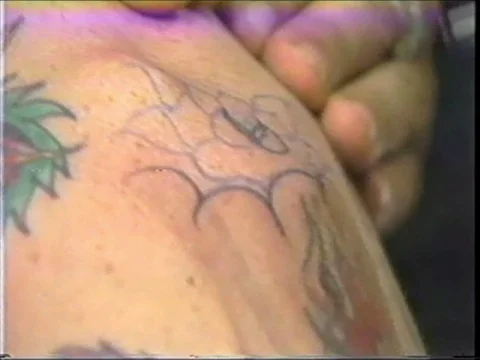 CU Coloring in Flower Tattoo on Shoulder Stock Footage 69716130