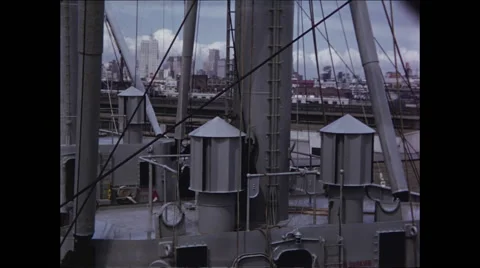CU of Deck on SS President Cleveland San Fran Stock Footage 47643675