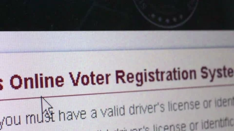 CU desktop computer screen showing Online Voting website and cursor moving Stock Footage 63201467