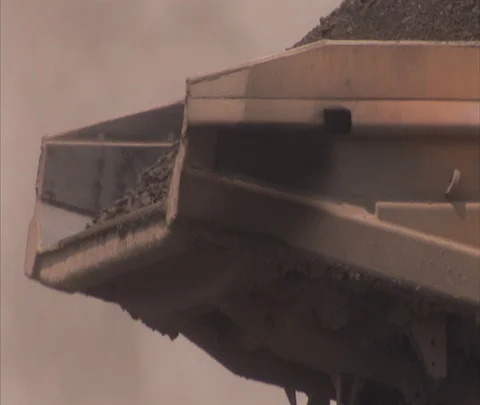 CU Dump truck dumps load of coal at Century Mine Stock Footage 86696013