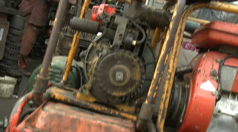 CU with fast pans, Electricity generator Stock Footage 38477010