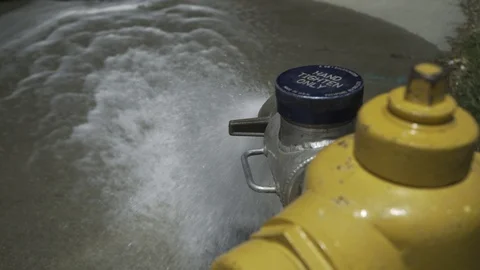 Cu Fire Hydrant sprays water Video stock 110923922