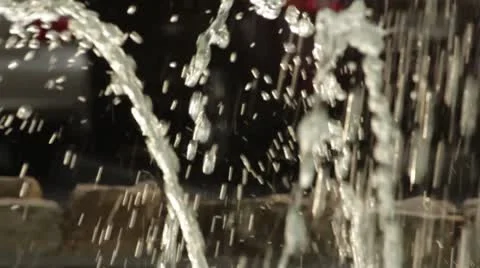 CU Fountain drops with sun reflect Video stock 8974967