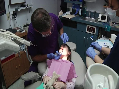 CU Girl Getting Injection On Her Tooth Stock Footage 1098659