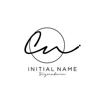 CU Initial handwriting logo design Stock Illustration