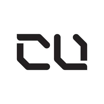 Cu initial letter vector logo icon 库存插图