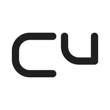 Cu initial letter vector logo Illustrazione stock