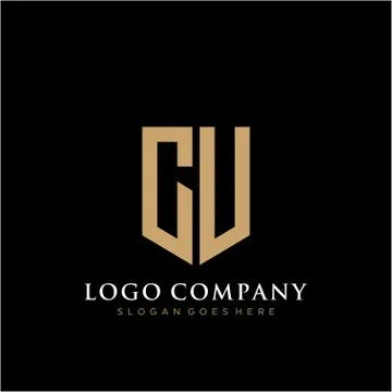 CU Letter logo icon design template elements 스톡 일러스트
