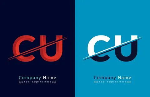 CU Letter Logo Template Illustration Design. Stock Illustration