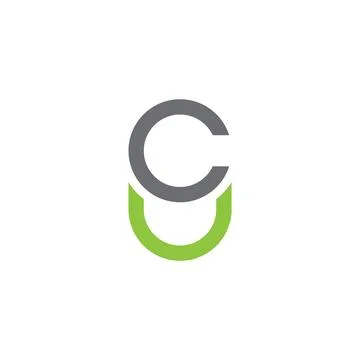 CU Letter monogram Initial Logo Design Template Vector Illustration. CU ele.. Stock Illustration