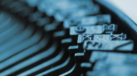 CU letters on old fashioned typewriter Stock Footage 33791243