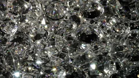CU, Lockdown, a pile of diamonds slowly rotating around Stock Footage 10703341
