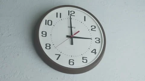CU, Lockdown, View of a wall clock ticking Stock Footage 10703590