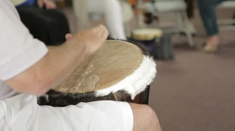 CU Man Drumming Stock Footage 39222859