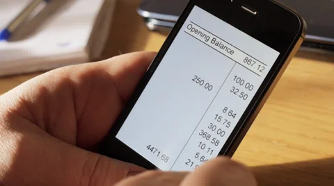 CU mobile online banking, checking statement Video stock 32478453