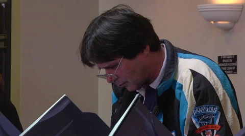 CU of an Ohio voter casting his ballot in the presidential election. Stock Footage 68218264