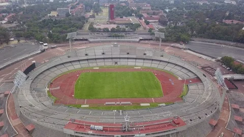 CU OLYMPIC STADIUM AERIAL SHOT Stock Footage 106917799