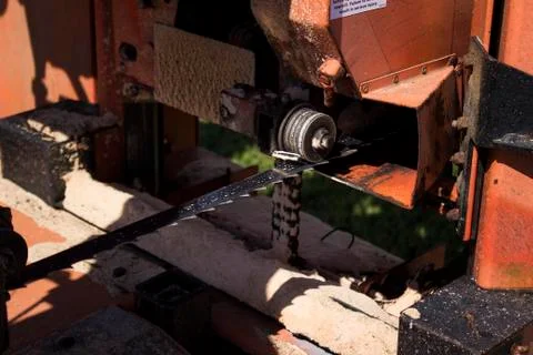 CU Portable sawmill blade 스톡 사진