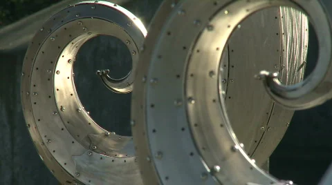 CU rack focus Metal artwork Video stock 685500