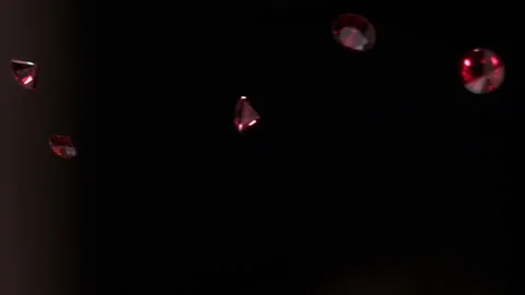 CU Red Rubies falling in slow motion HD Stock Footage 253060939