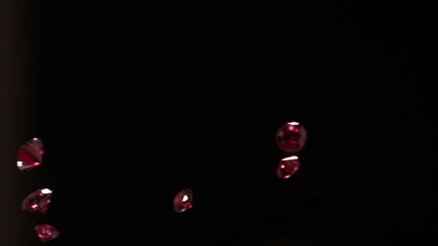 CU Red Rubies falling in slow motion HD 5 Stock Footage 253061419