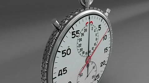 CU Silver Stop Watch CG 30 Second Video stock 4543867