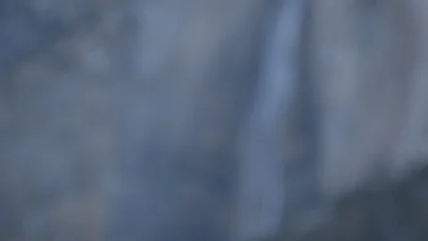 CU Slow Motion Rack Focus of El Capitan Horsetail Falls Yosemite Stock Footage 122400216