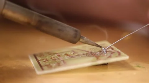 CU soldering circuit board Stock-Footage 10728111