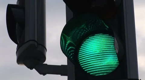 CU Solid Green Traffic Light Stock Footage 1180610