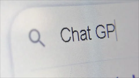 CU Typing Chat GPT in Search Window Stock Footage 243986212