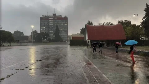 CU UNAM in Rain, a day in timelapse. Mexico City, Mexico Vidéo 250618468