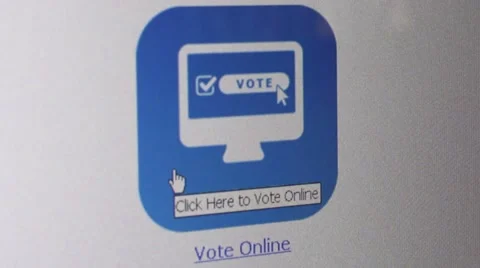CU of user moving a cursor and click online Voting icon on a desktop computer Stock Footage 63201461