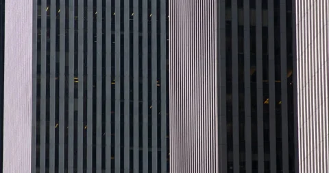 CU of vertical windowed skyscraper in New York City Stock Footage 67261264
