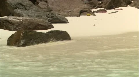 CU waves on shore Stock Footage 22667583