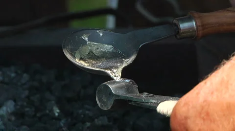 CU of welding - Old fashioned blacksmith Stock Footage 888673