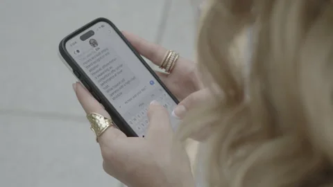 CU of a womans hands on an iPhone testing, indoors, Provo, Utah Stock Footage 338202814
