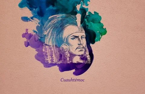 Cuauhtémoc The Aztec Ruler of Tenochtitlan Stock Illustration