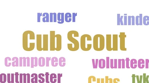 Cub Scout Wordcloud Animated On White Background Stock Footage 103093205