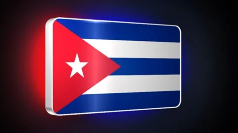 Cuba 3d flag Stock Footage 7748817