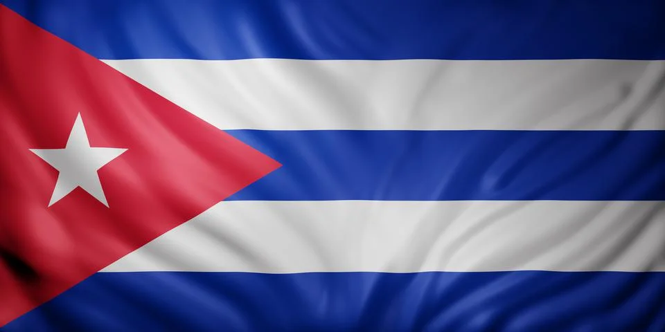 Cuba 3d flag Stock Illustration
