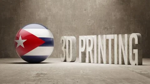 Cuba.  3d Printing Concept Illustrazione stock