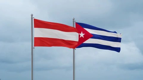 Cuba and Austria flag Video stock 252737760